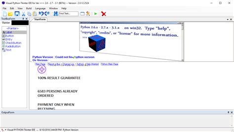visual tkinter for python.